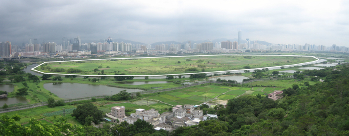 深港落马洲河套地区（白圈处）