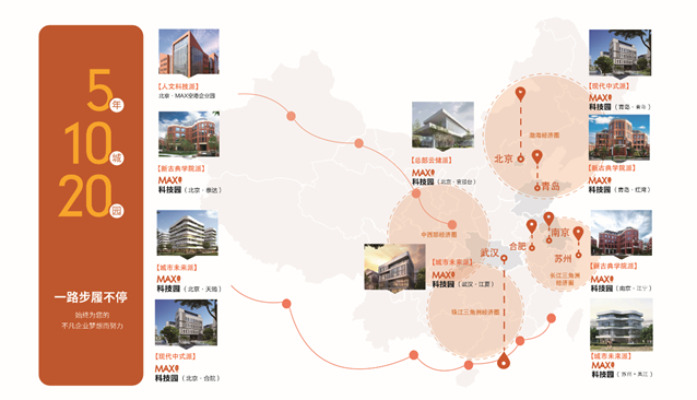 图：MAX科技园全国布局情况