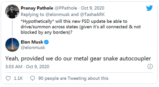 （图：马斯克提及今属蛇充电器）