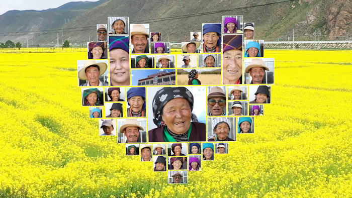 ▲东布岗村村民笑脸