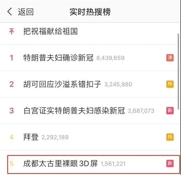 　　图片来源于微博全国实时热搜榜
