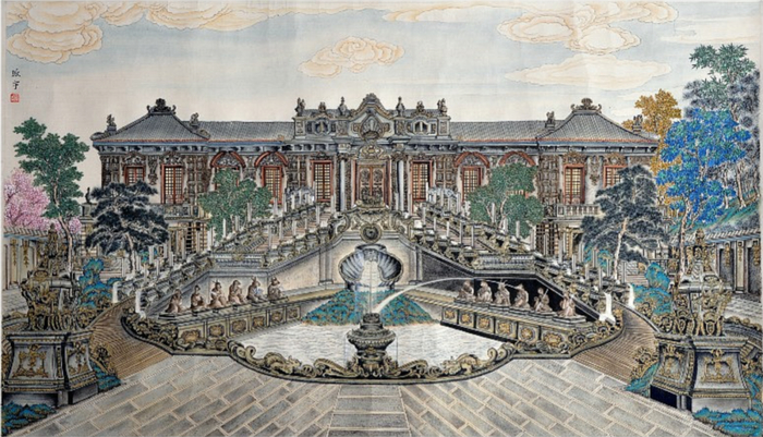 ▷ 圆明园西洋铜版画着色复原图/图源自网络