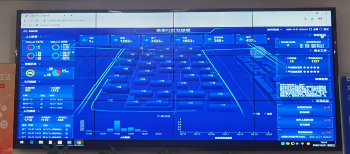 余杭区仓前街道未来社区驾驶舱。中国网信网 杨曦 摄