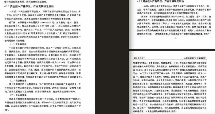 王文绪论文（左）和龙莉论文（右），完全一致部分。