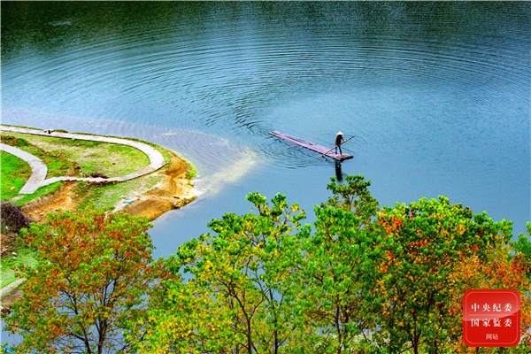 满载一船秋色，平铺十里湖光。（福建省莆田市纪委监委供 钱小燕 摄）