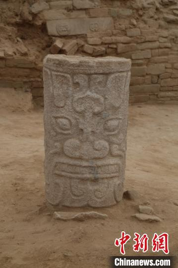 大台基南护墙出土石雕。陕西省考古研究院