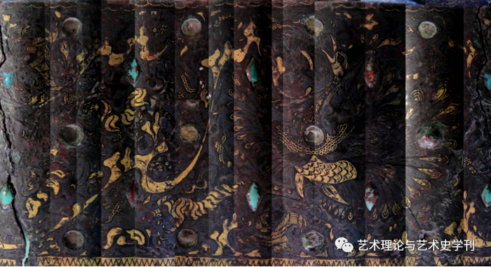 三盘山错金银铜管车饰上的图案