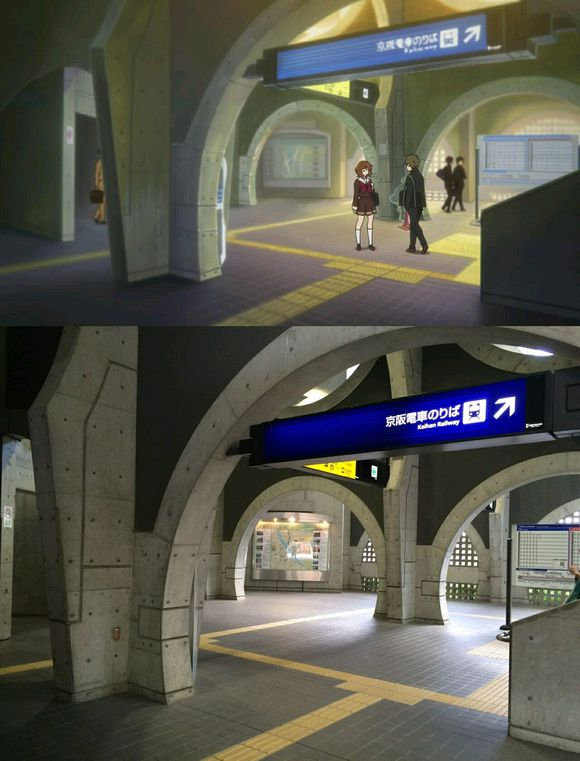  《吹响！上低音号》剧照与实景对比。