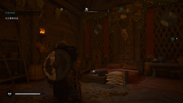 游戏中维京人的卧室，华丽而辉煌