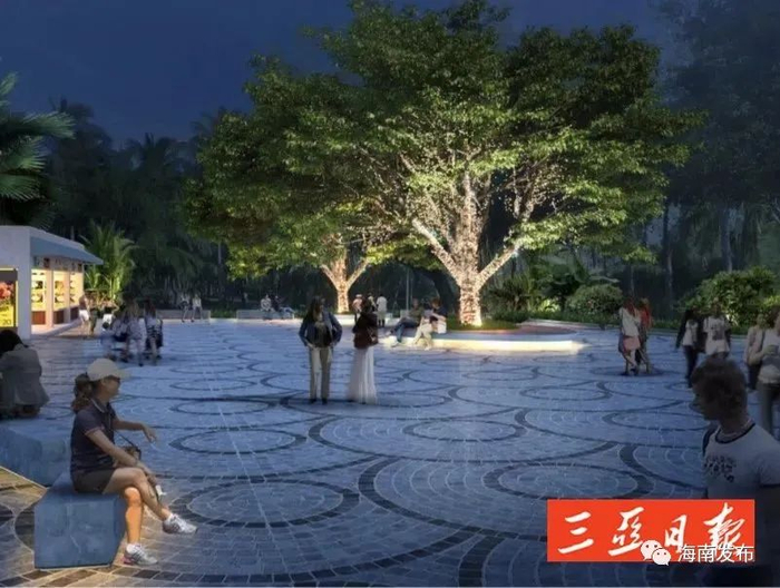▲广场夜景改造后效果图