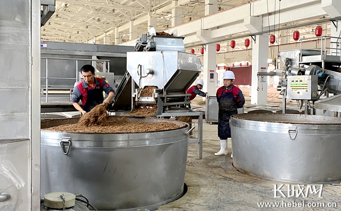 干净整洁的车间内，工人们正在酿酒。长城网记者 信贺宁 摄