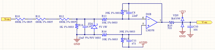 图8 电压采样电路