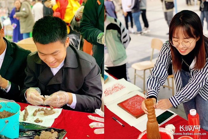 河北科技大学举办的“非遗动态展”现场。通讯员/供图