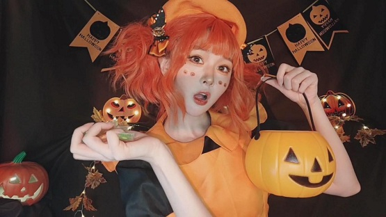 瞬瞬山鬼盘万圣节南瓜妆