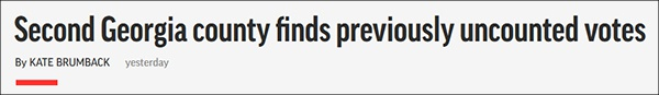 “佐治亚州第二次发现遗漏选票”，美联社报道截图