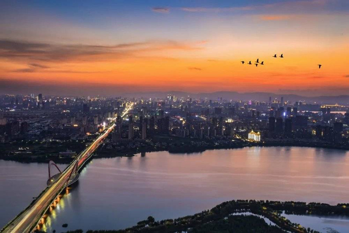 ▲ 今朝南昌的“落霞与群雁”。摄影/木易