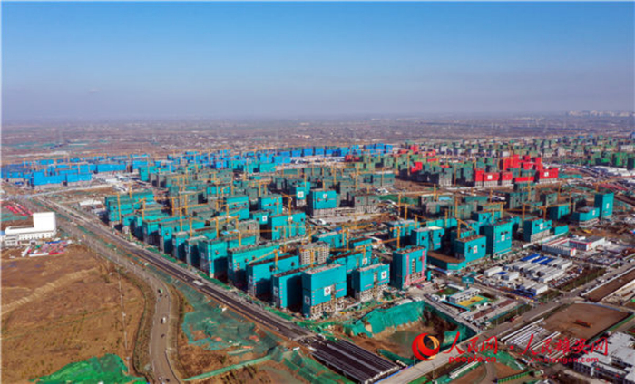 雄安新区容东片区B1组团建设现场。北京城建供图