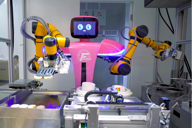 双臂煎炸机器人