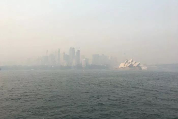 悉尼空气污染图，图源：ABC新闻