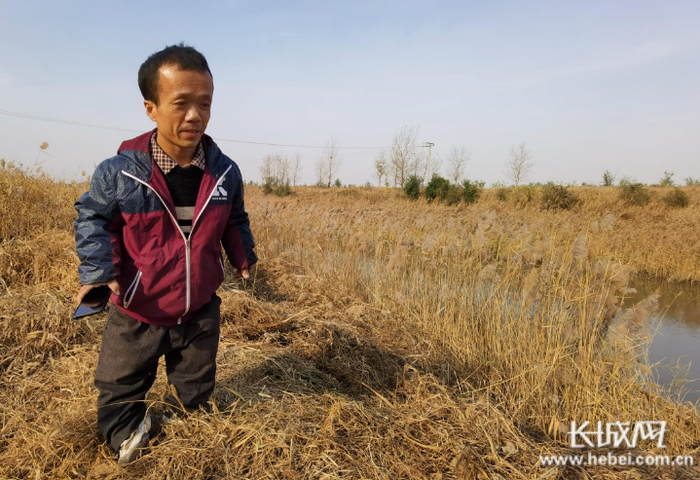 边学强正在巡河。长城网记者 郭庆敏 摄