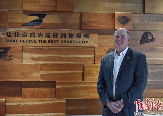 　　北京首钢篮球俱乐部篮球运营总裁里克·桑德。中青报·中青网记者 慈鑫/摄