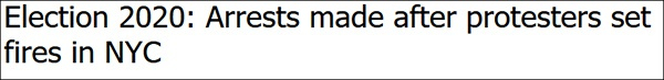 “纽约市抗议者纵火被捕”，ABC纽约电视台报道截图