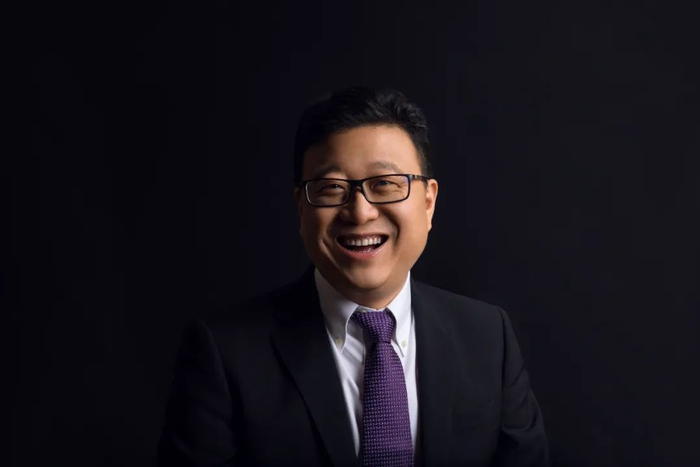 网易CEO丁磊说，科技的伟大力量在于能让人变成更好的人，让世界变成更好的世界，而不只是在同一纬度上追求更快的速度、更高的效率。图片来源：潘石屹