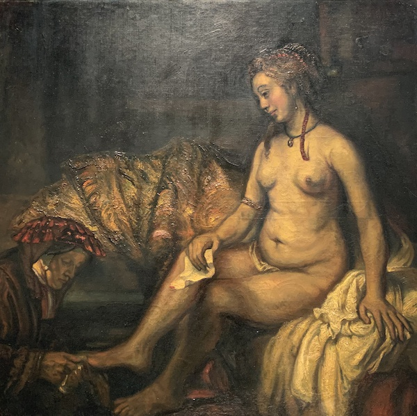 刘海粟临伦勃朗《裴西芭的出浴》，1929年于巴黎