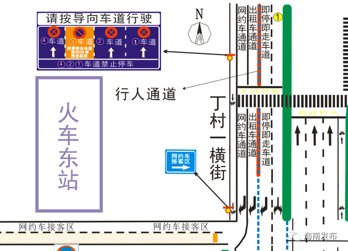 站前路车道分布示意图。