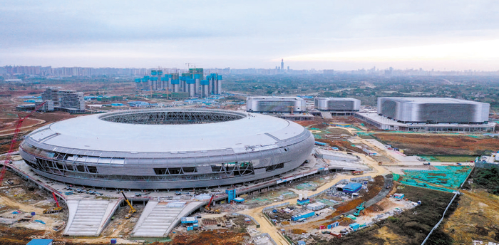 东安湖体育公园“一场三馆”正全面加快建设