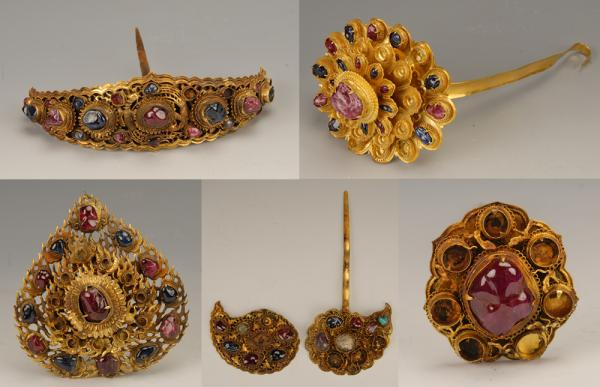 嵌宝石金头面 明 南京江宁将军山沐斌夫人梅氏墓 南京博物总馆