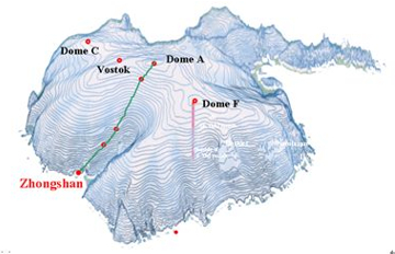 △从中山站到冰穹A（Dome A）