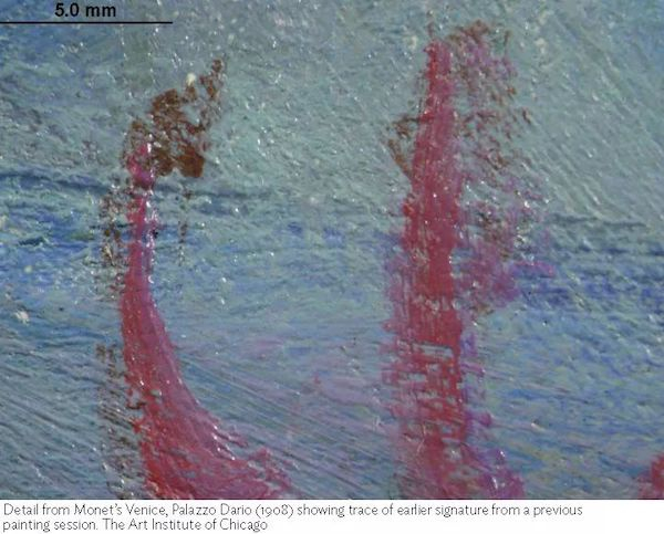 莫奈威尼斯画作的局部细节