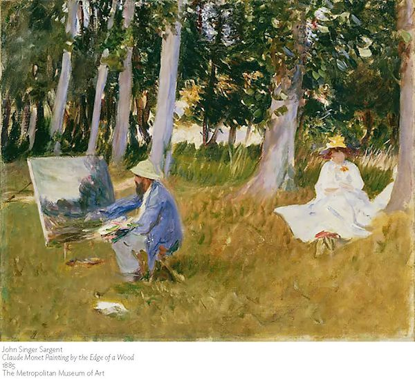 萨金特  《克劳德·莫奈在树林边作画》