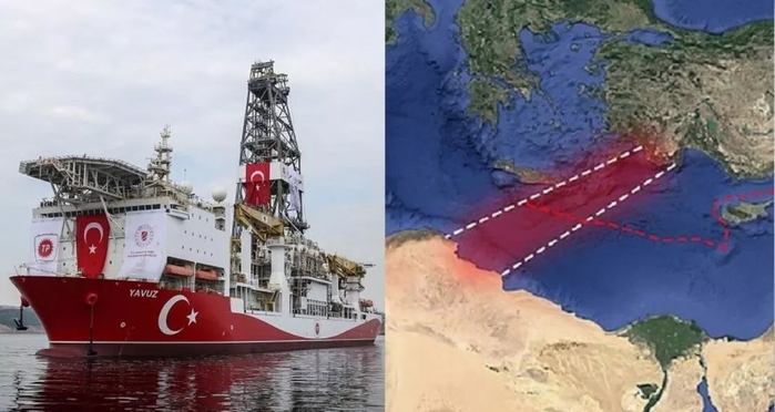 虚线内红色区域为协议规定的土耳其可开发区域