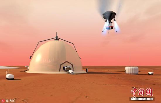 资料图：瑞士洛桑联邦理工学院（EPFL）的科学家们设计的一个火星的自我维持研究基地。
