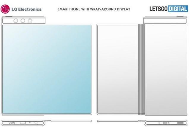 LG手机设计新专利曝光 屏幕可折叠还可环绕到背部