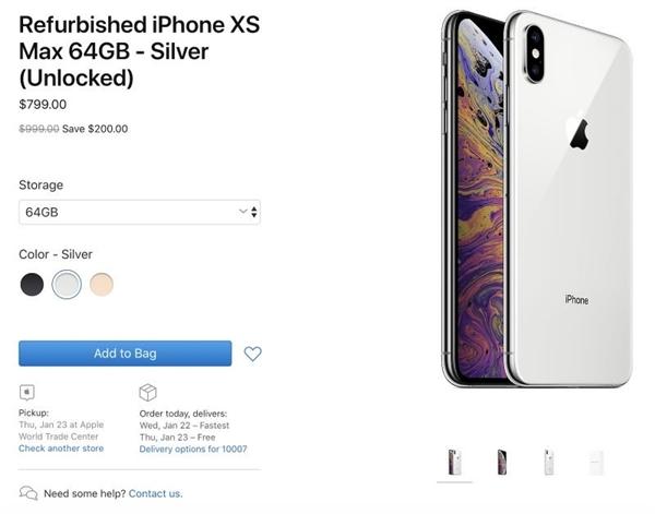 苹果首次开卖iPhoneXS/XS Max官翻机：最高降350美元_手机新浪网