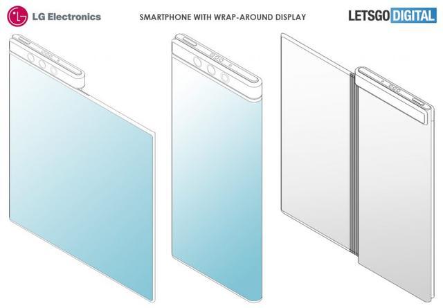 LG手机设计新专利曝光 屏幕可折叠还可环绕到背部