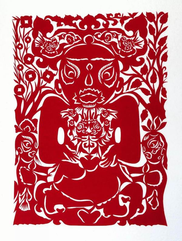 高凤莲 财神 剪纸 2006年 77cm×103cm 2014年高凤莲捐赠