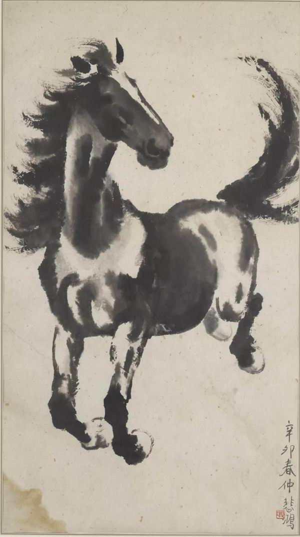 徐悲鸿 奔马 纸本水墨 中国画 1951年 90cm×50cm 艺术家捐赠