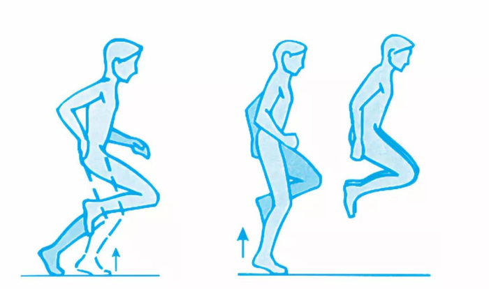 ▲ 原地单脚跳跃和跳跃前进