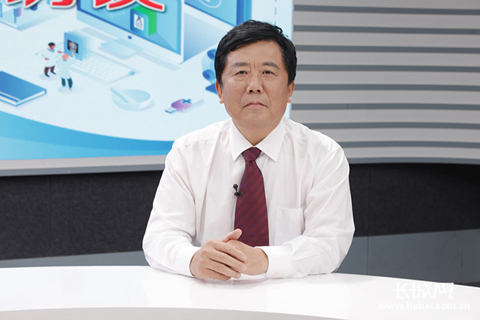清河县中心医院党委书记孙彦荣做客《河北省改善患者就医体验专项行动百家医院院长访谈》栏目。长城网记者 刘昆鹏 摄