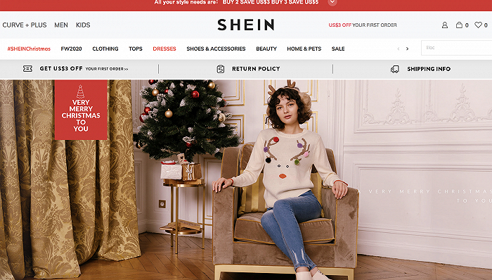图片来源：SHEIN官网