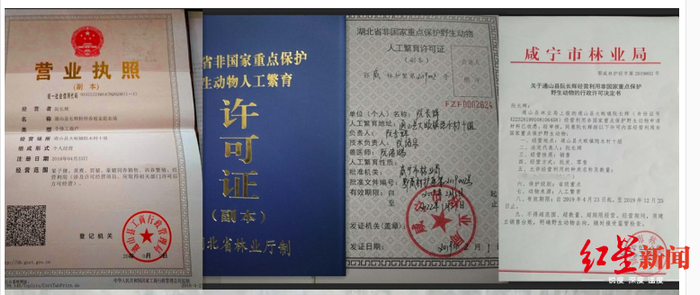  ↑“一品隐水”店铺公布的营业执照等证件。