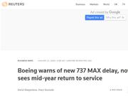 波音：737 MAX飞机停飞期再延长 年中前不会复飞