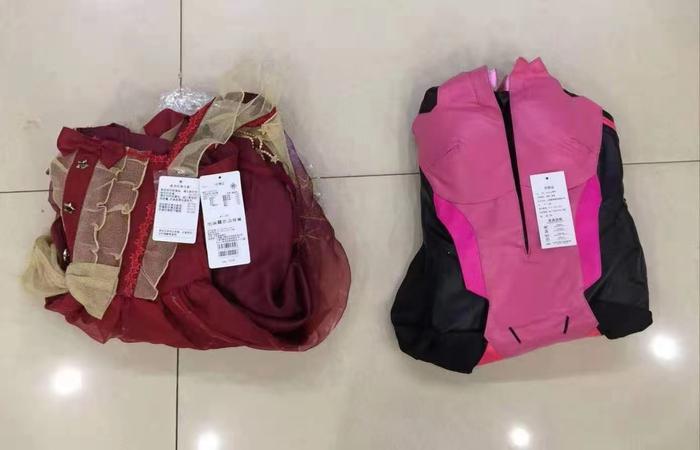 不合格服饰样品 本文图片均由 上海市市场监管局 提供