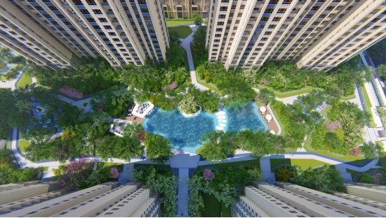 图：中庭水系效果图展示