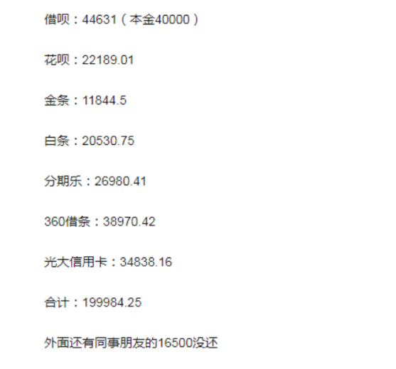 韩文聪在豆瓣帖子里晒出的账单