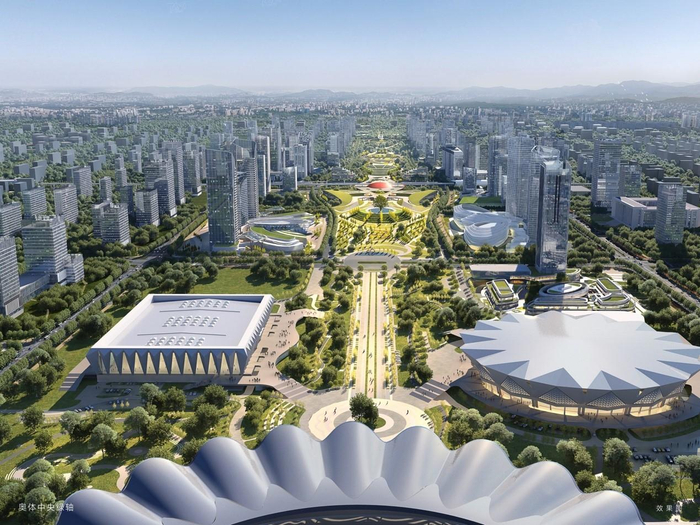 奥体中央绿轴效果图